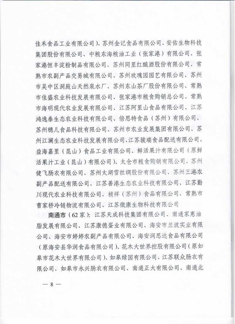 省级龙头企业批文（禽业）